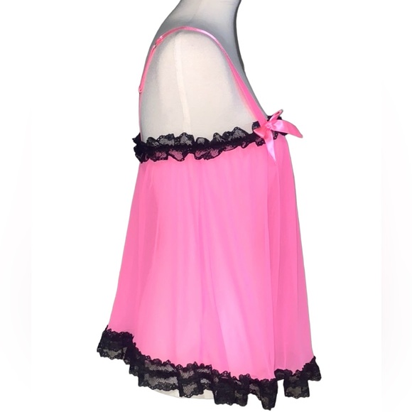 Baby Doll Intimates By Flora - Camisole Polyester Rose Plissé Permanent - Taille M